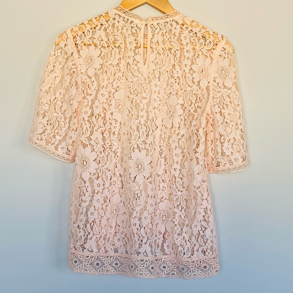 Loft Pink Lacy Short Sleeve Blouse! Size XS! - Picture 4 of 7